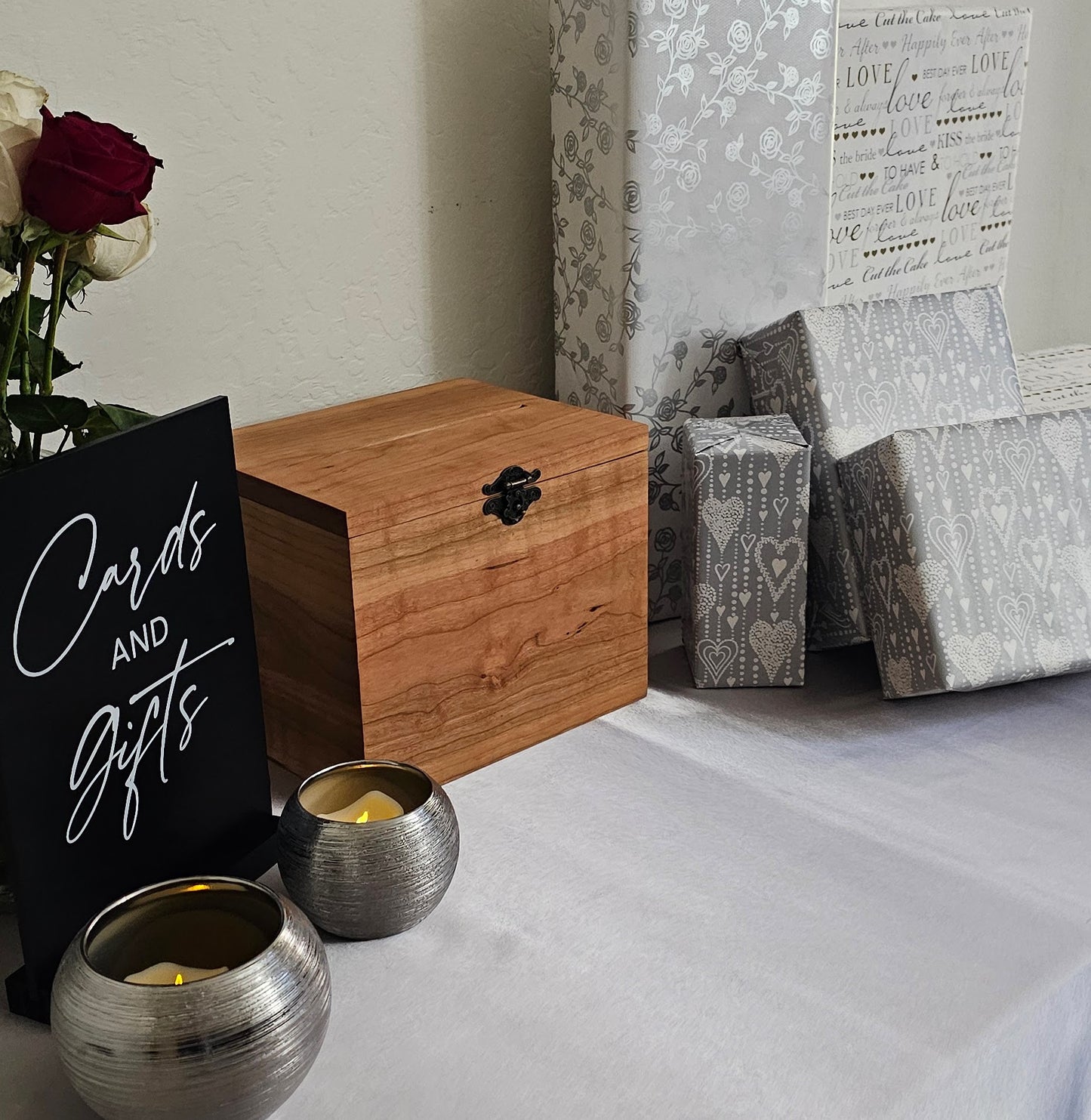 Card Box Made of Cherry Wood