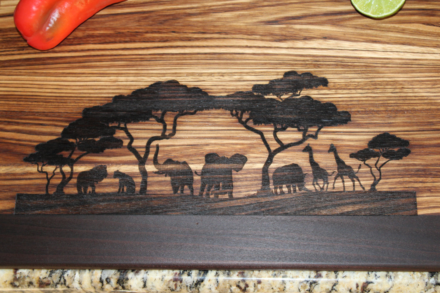 Cutting Board Made of Zebrawood & Roasted Poplar "Safari"