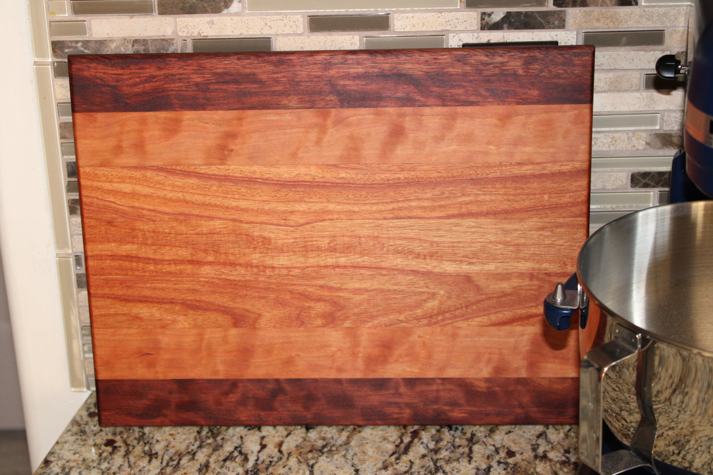 Cutting Board Made of Cherry Wood, Bubinga, Red Tarara "First Cast"