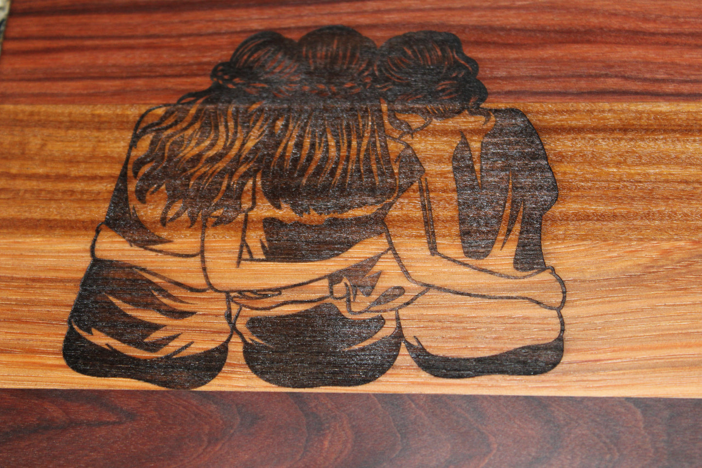 Cutting Board Made of Afromosia, Morado, & Hickory Wood "Familia"