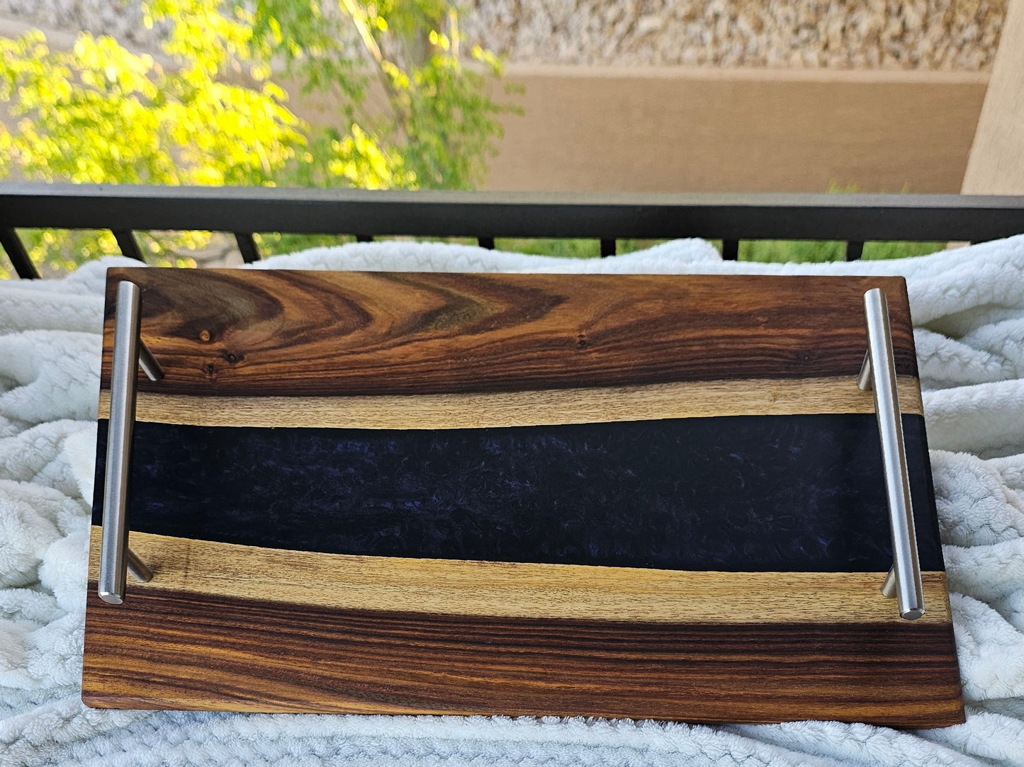 Epoxy Sisso Wood Serving Tray