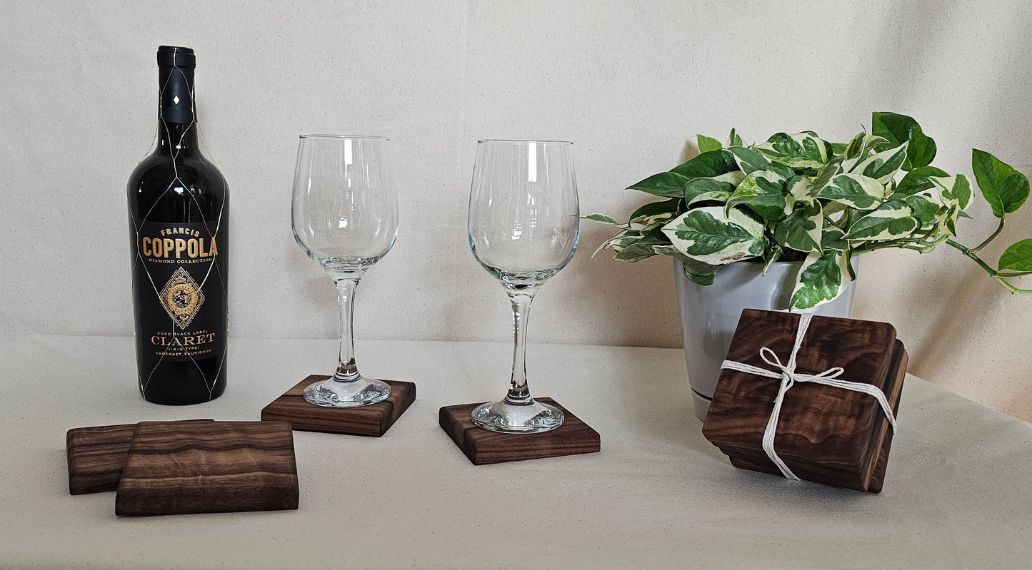 Premium Black Walnut Coasters