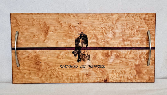 Quilted Maple with Purple Heart Accent Serving Tray