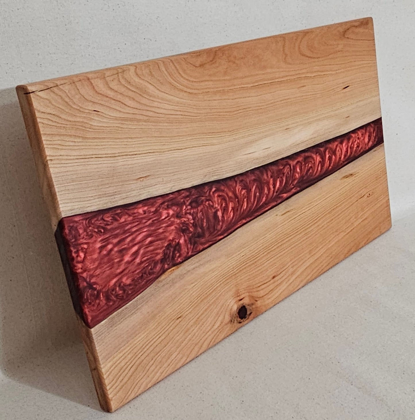 Cherry Serving Tray with Epoxy Accent