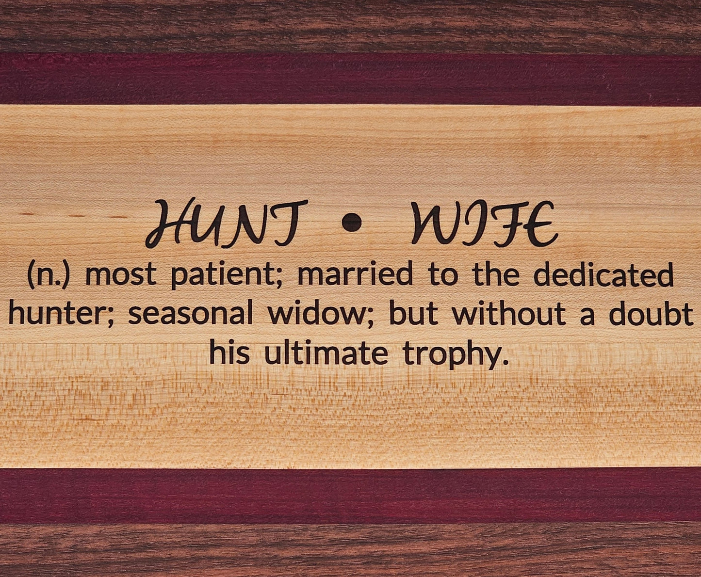 Walnut, Purple Heart, and Maple