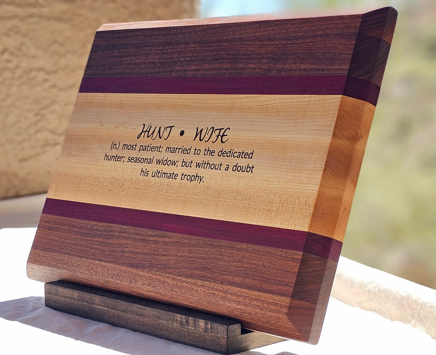 Walnut, Purple Heart, and Maple