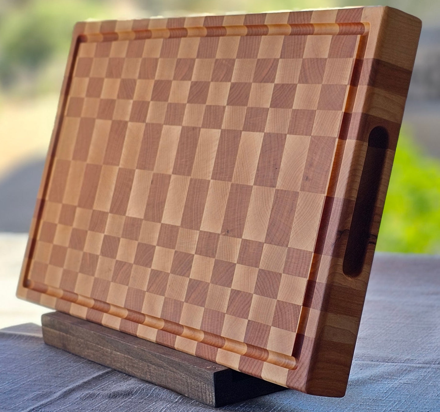 Checker Patterned End Grain Cutting Board