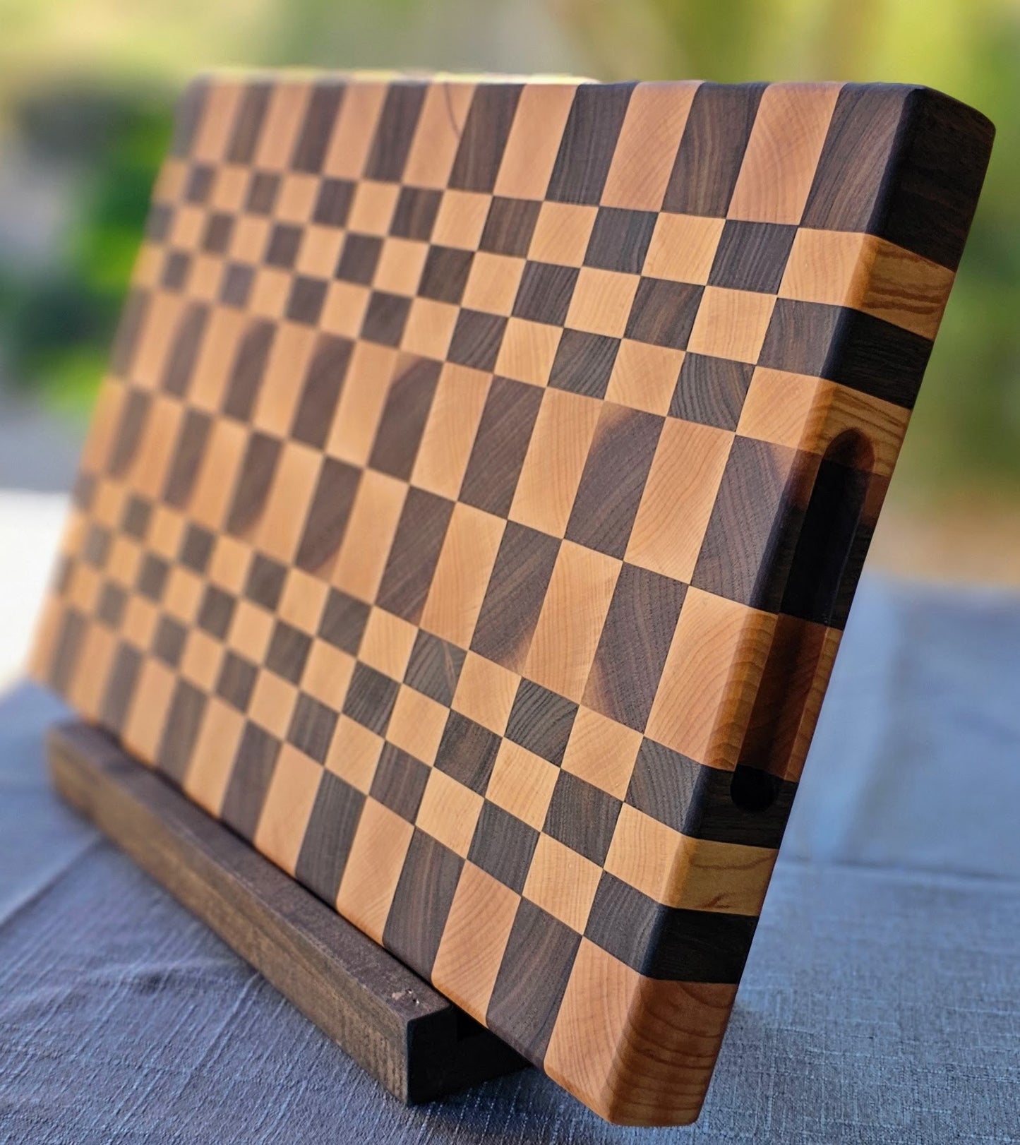 Checker Patterned End Grain Cutting Board