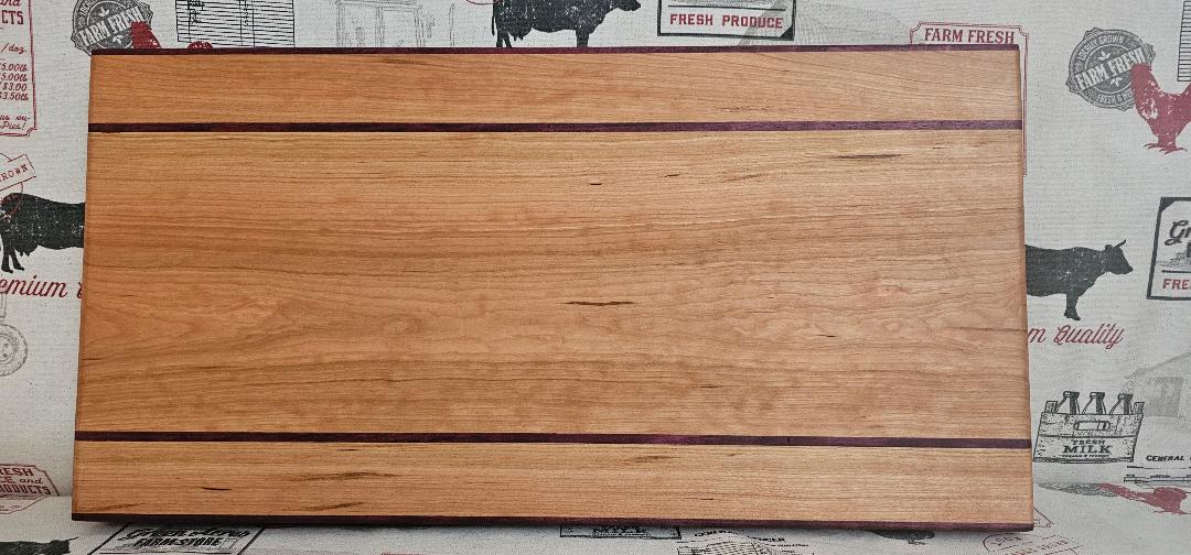 Cherry & Purple Heart Cutting Board