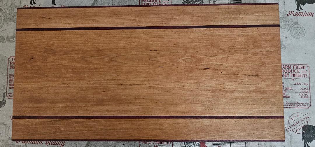 Cherry & Purple Heart Cutting Board