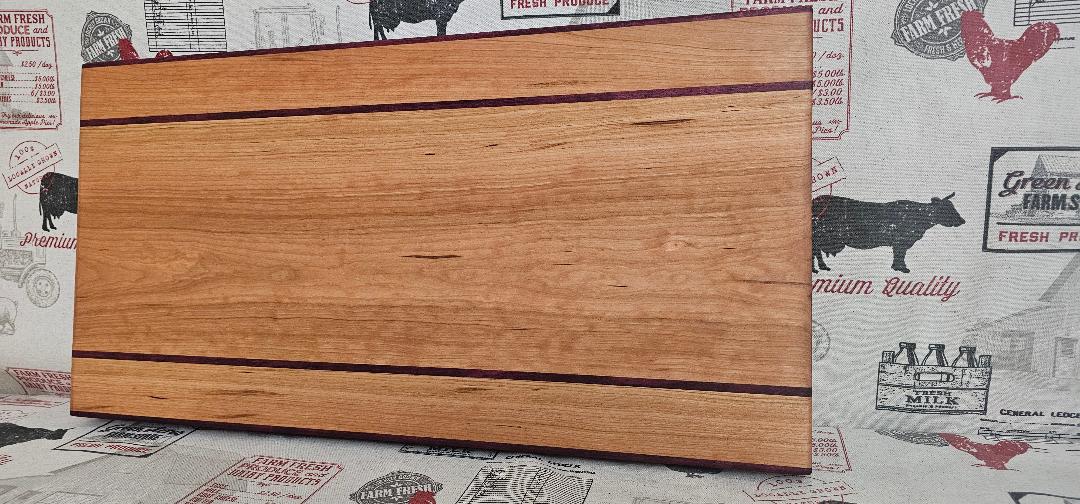 Cherry & Purple Heart Cutting Board