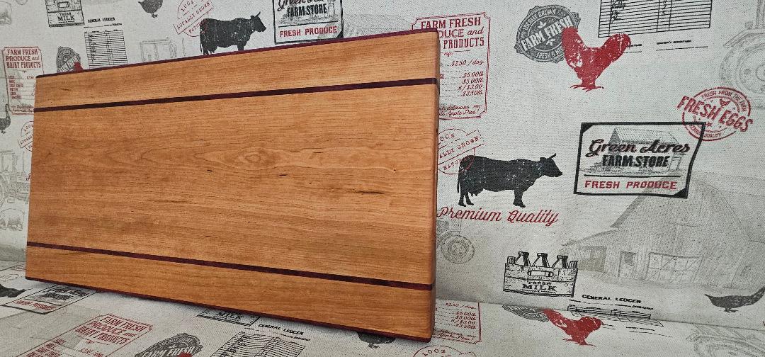 Cherry & Purple Heart Cutting Board