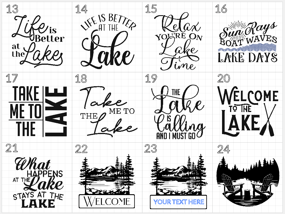 LAKE LASER ENGRAVING OPTIONS