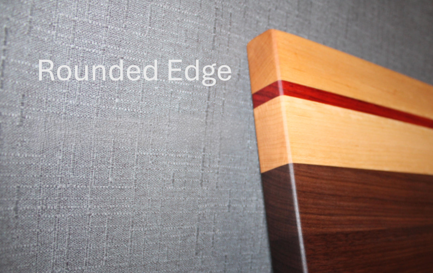 Cutting Board Made of Hard Maple, Black Walnut, & African Padauk With Chamfered Edge Grain "Elk"