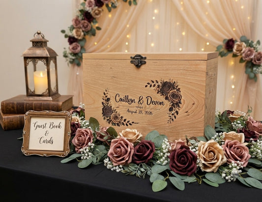 Card Box Made of Cherry Wood